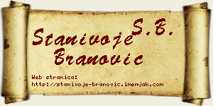 Stanivoje Branović vizit kartica